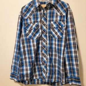 Vintage - Men's - "Cowboy Legend" Mint, Western plaid shirt.
